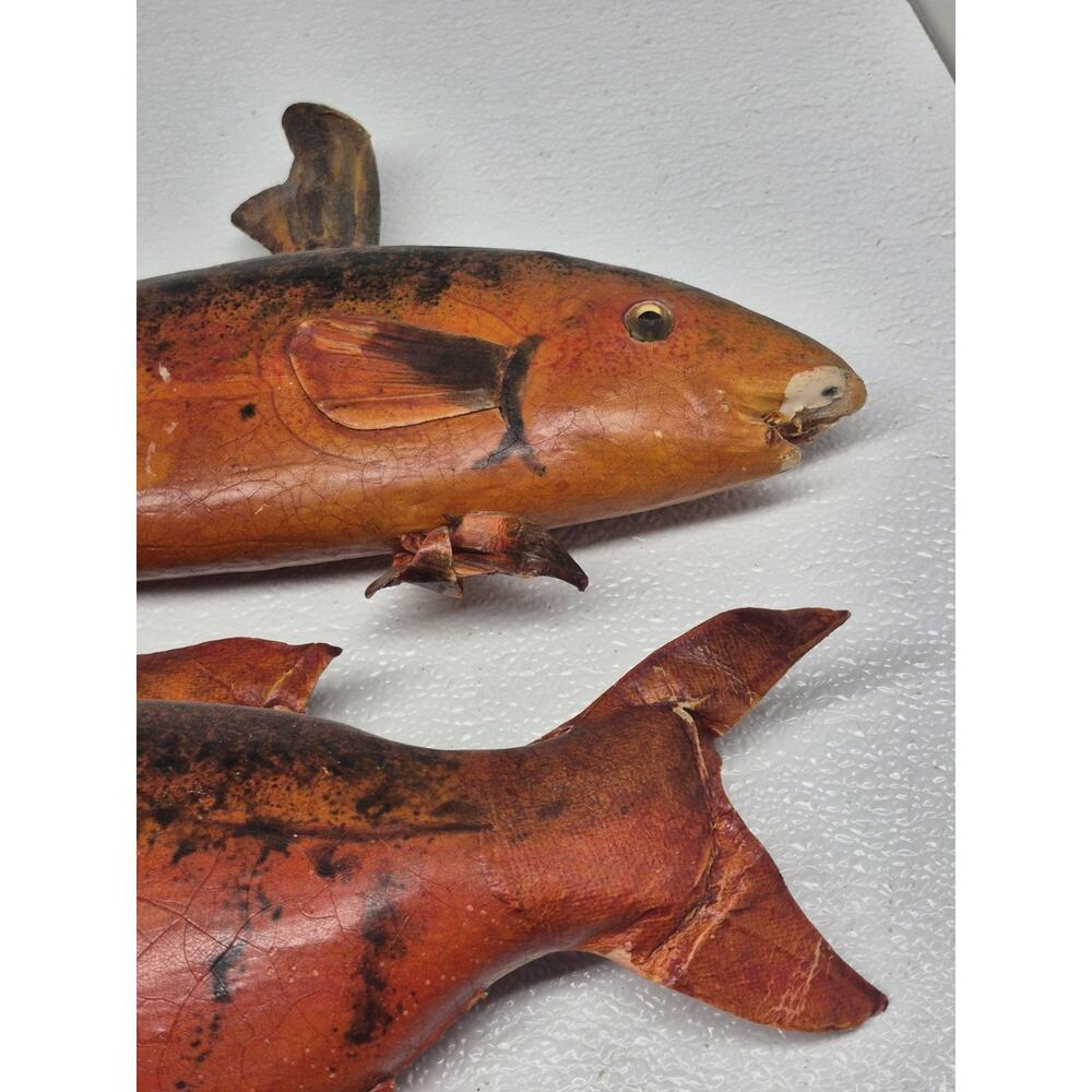 vintage paper mache Red Snapper fish sculptures Made In Thailand - Picture 2 of 7